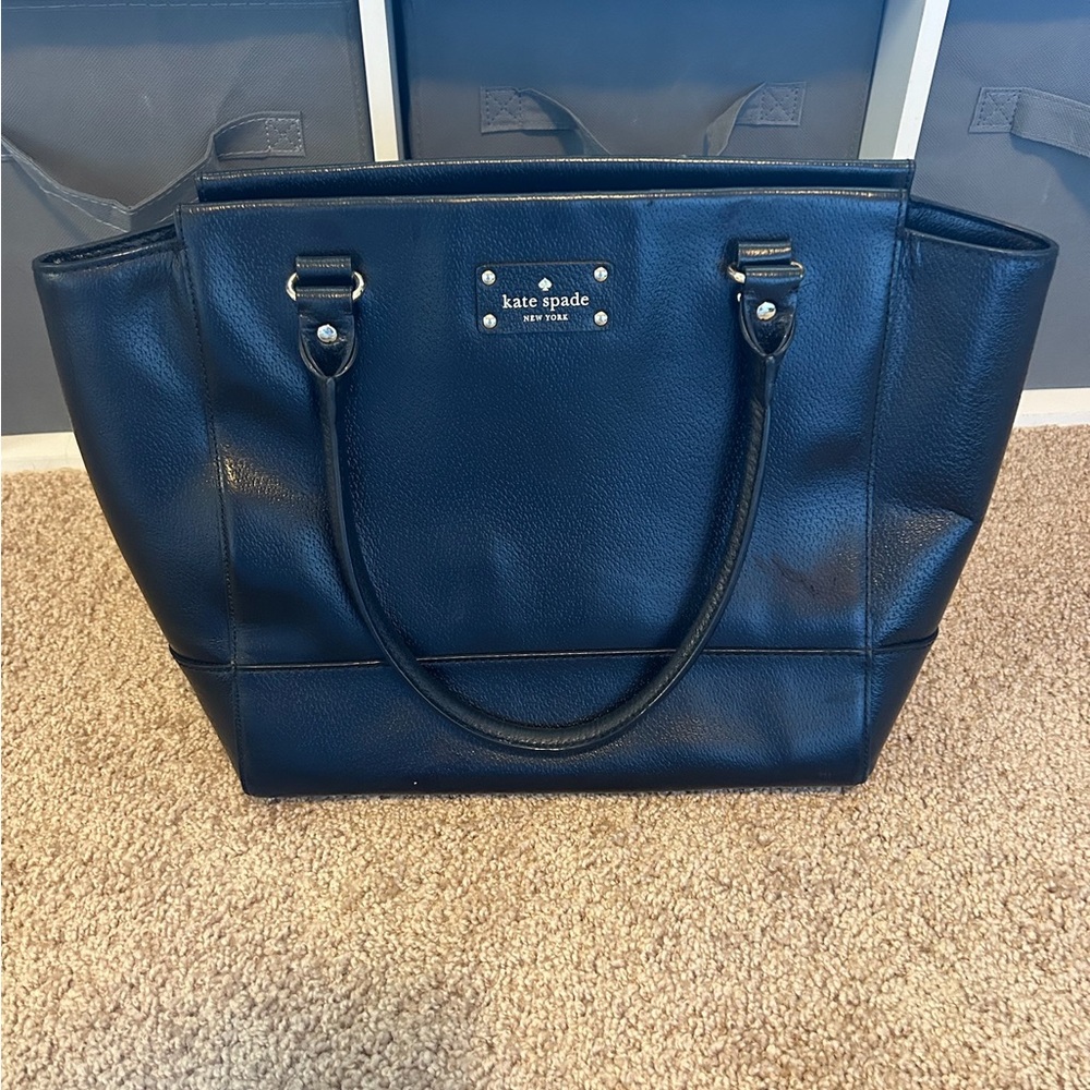 Kate Spade Black Leather Tote Bag